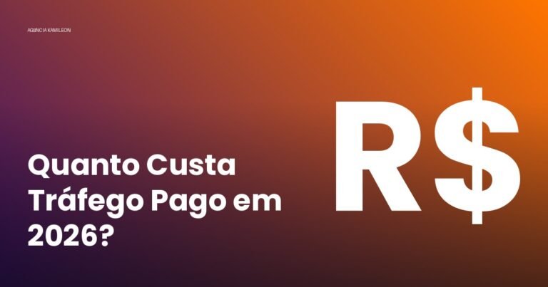 Quanto custa tráfego pago em 2026 - ilustração Agência Kamileon